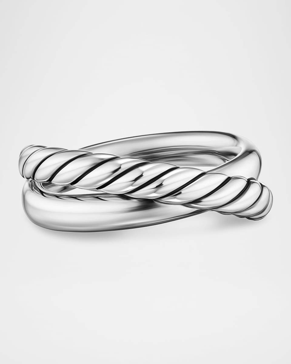 Crossover 2 Row Ring in Silver, 7.5mm
